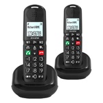ALCATEL XL685 DUO telefon készülék (vezeték nélküli, 1 bázis, 2 kézibeszélő, kijelző, DECT) FEKETE