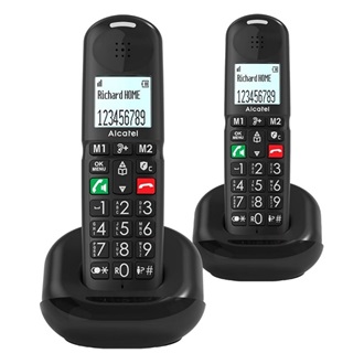 ALCATEL XL685 DUO telefon készülék (vezeték nélküli, 1 bázis, 2 kézibeszélő, kijelző, DECT) FEKETE