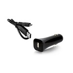 ALCATEL autós töltő USB aljzat 5W + DC53 microUSB kábel FEKETE