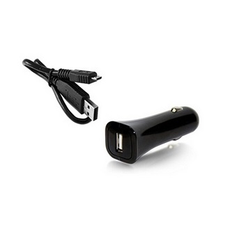 ALCATEL autós töltő USB aljzat 5W + DC53 microUSB kábel FEKETE