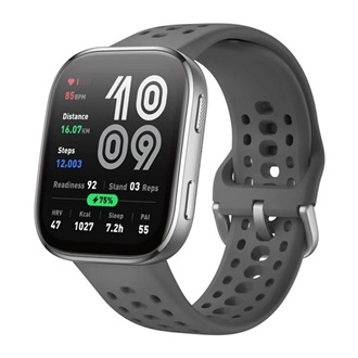 AMAZFIT Bip 6 okosóra (aktivitásmérő, szilikon szíj, BioTracker, GPS, IP68 vízálló) SÖTÉTSZÜRKE