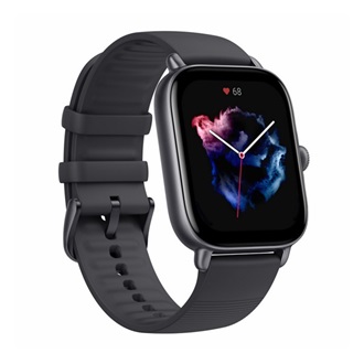 AMAZFIT GTS 3 okosóra (szilikon szíj, aktivitásmérő, BioTracker) FEKETE