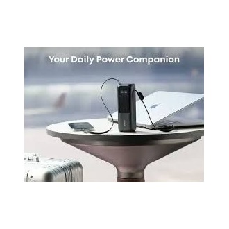ANKER Zolo powerbank USB+Type-C aljzat (25000mAh, 165W, gyorstöltő, LED kijelző + felcsévélhető Type-C kábel) FEKETE