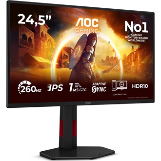 AOC 25G4ZR 24.5" IPS LED gaming monitor fekete-piros 260Hz