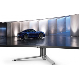 AOC PD49 49" ívelt Quantum Dot OLED gaming monitor ezüst-fekete 240Hz