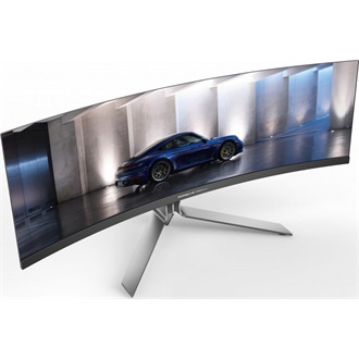 AOC PD49 49" ívelt Quantum Dot OLED gaming monitor ezüst-fekete 240Hz