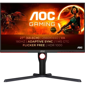 AOC Agon Q27G3XMN 27" VA MiniLED gaming monitor fekete 180Hz FreeSync Premium Pro