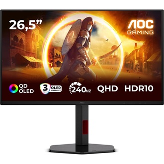 AOC Agon Q27G4ZDR 26.5" Quantum Dot OLED gaming monitor fekete 240Hz G-Sync