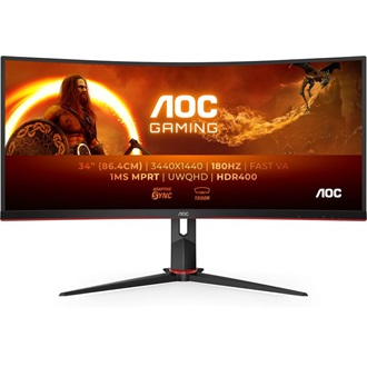 AOC CU34G2XP 34" ívelt VA LED gaming monitor fekete 180Hz