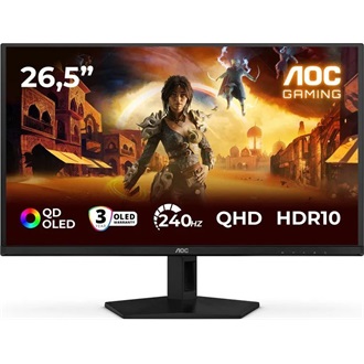 AOC Q27G41ZDF 26.5" Quantum Dot OLED gaming monitor fekete 240Hz FreeSync