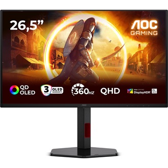 AOC Q27G4SDR 26.5" Quantum Dot OLED gaming monitor fekete 360Hz G-Sync