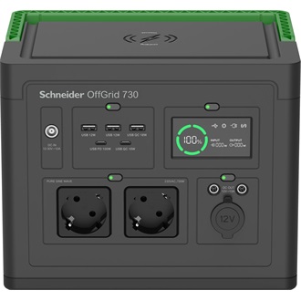 APC OffGrid Portable Power Station 730 738Wh Li-ion powerbank fekete-zöld (2×AC; 2×DC)