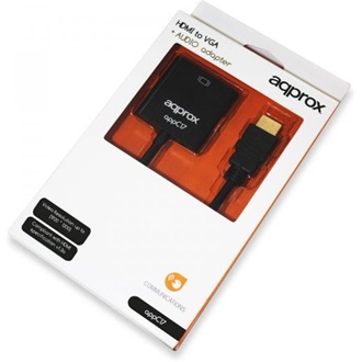 Approx APPC17 HDMI -> VGA Jack stereo 3,5mm M/F adapter 0.2m fekete