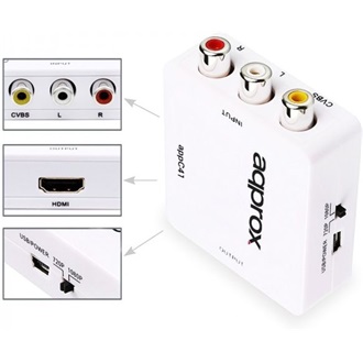 Approx APPC41 3db RCA -> HDMI F/F adapter fehér