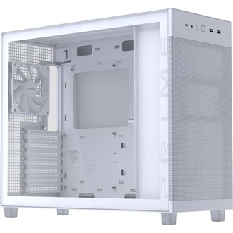 Asus Prime AP303 Tempered Glass táp nélküli ablakos Mid Tower számítógépház fehér