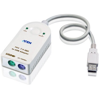Aten USB-A 2.0 -> 2db PS/2 M/F adapter hosszabbító 0.3m Mac support