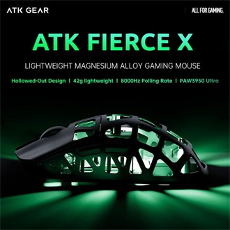 ATK Fierce X 8K optikai USB / vezeték nélküli gaming egér ezüst-szürke