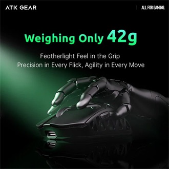 ATK Fierce X 8K optikai USB / vezeték nélküli gaming egér ezüst-szürke