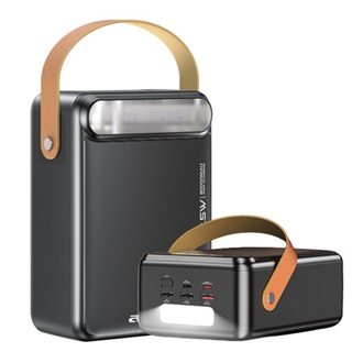AWEI P102K vésztöltő 3 USB+2 Type-C aljzat 80000mAh, LED lámpa, FEKETE