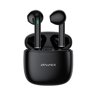 AWEI T26 PRO bluetooth fülhallgató SZTEREO (v5.3, TWS, aktív zajszűrő, vízálló + töltőtok) FEKETE
