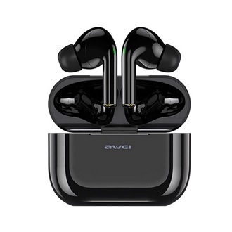 AWEI T29 Bluetooth fülhallgató SZTEREO v5.0, vízálló + töltőtok, FEKETE