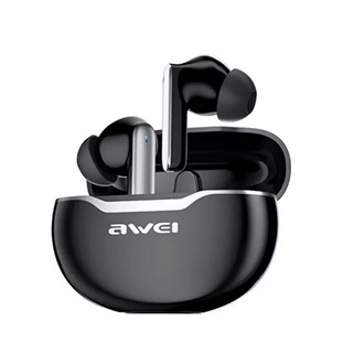 AWEI T50 Bluetooth fülhallgató SZTEREO v5.3, zajszűrő + töltőtok, FEKETE / FEHÉR