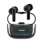 AWEI T52 PRO2 Bluetooth fülhallgató SZTEREO v5.3, LED fény + töltőtok, FEKETE