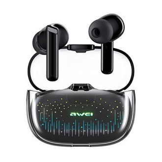 AWEI T52 PRO2 Bluetooth fülhallgató SZTEREO v5.3, LED fény + töltőtok, FEKETE