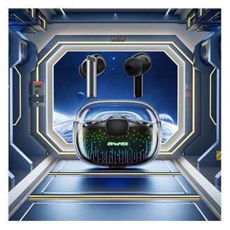 AWEI T52 PRO2 Bluetooth fülhallgató SZTEREO v5.3, LED fény + töltőtok, FEKETE