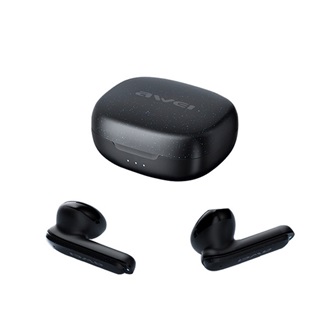 AWEI T66 bluetooth fülhallgató SZTEREO (v5.3, TWS, mikrofon, vízálló, aktív zajszűrő + töltőtok) FEKETE