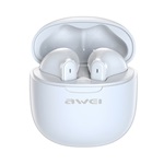 AWEI T68 Bluetooth fülhallgató SZTEREO v5.3, IPX6 + töltőtok, FEHÉR