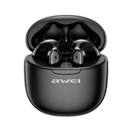 AWEI T68 Bluetooth fülhallgató SZTEREO v5.3, IPX6 + töltőtok, FEKETE