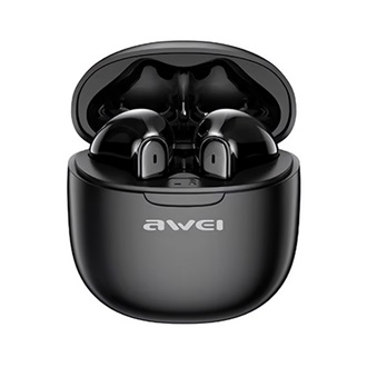 AWEI T68 Bluetooth fülhallgató SZTEREO v5.3, IPX6 + töltőtok, FEKETE