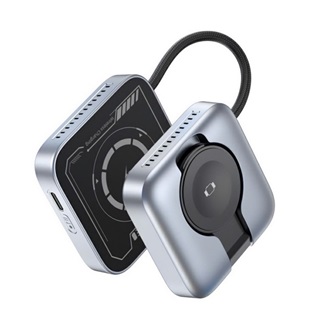 AWEI W35 asztali töltő 3in1 (15W, wireless, Airpods töltő, Apple Watch töltő, összecsukható) SÖTÉTSZÜRKE