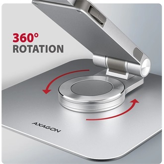 AXAGON STND-LR Alumínium állvány 360°-os forgatással 17,3" laptopokhoz Állítható magasság és szög