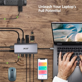 Acer mini Dock 12-port USB-C dokkoló szürke