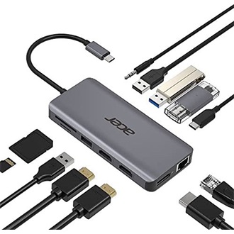 Acer mini Dock 12-port USB-C dokkoló szürke