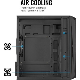 Aerocool CS-107 Mesh FRGB táp nélküli ablakos MT Mini Tower számítógépház fekete
