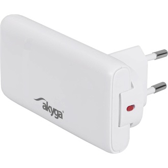 Akyga AK-CH-31 GaN 65W univerzális hálózati töltő adapter fehér (QC4+)