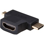 Akyga AK-AD-23 HDMI -> HDMI micro D HDMI mini C F/M adapter fekete