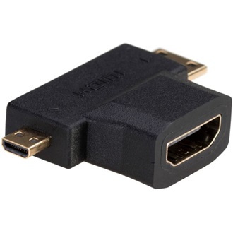 Akyga AK-AD-23 HDMI -> HDMI micro D HDMI mini C F/M adapter fekete