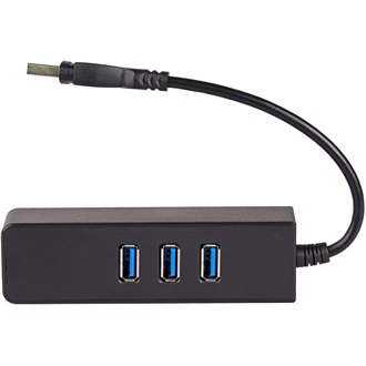 Akyga AK-AD-32 3-portos USB3.0 RJ45 hub fekete
