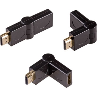 Akyga AK-AD-40 HDMI 1.4 M/F adapter fekete 180°