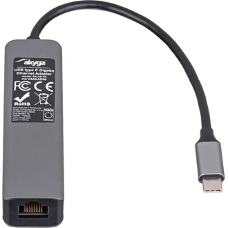 Akyga AK-AD-66 1Gb/s USB-C RJ45 hálózati adapter +3 portos USB 3.0 HUB