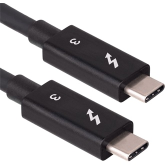 Akyga AK-USB-33 Thunderbolt 3 -> Thunderbolt 3 M/M adatkábel 0.5m fekete