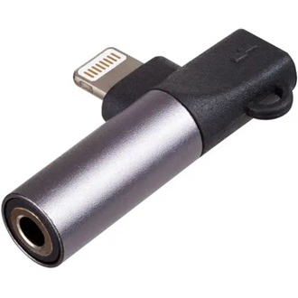 Akyga AK-AD-63 Lightning -> Jack stereo 3,5mm Lightning M/F adapter szürke