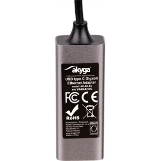 Akyga AK-AD-65 1Gb/s USB-C hálózati adapter