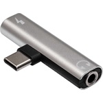 Akyga AK-AD-71 USB-C -> 1db Jack stereo 3,5mm (3pin) 1db USB-C M/F adapter ezüst