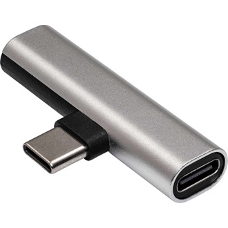 Akyga AK-AD-71 USB-C -> 1db Jack stereo 3,5mm (3pin) 1db USB-C M/F adapter ezüst
