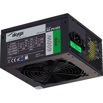 Akyga AK-C1-600 ATX desktop tápegység 600W 80+ BOX